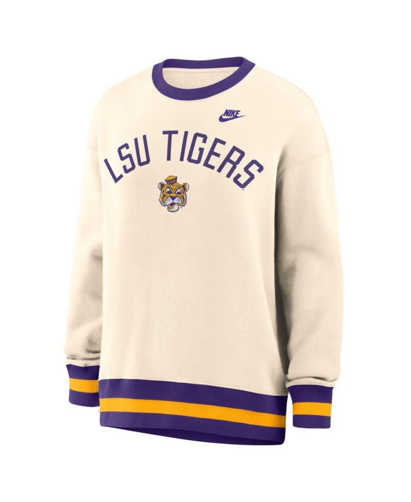 Women's Natural LSU Tigers Oversized Legacy Arch Phoenix Sweatshirt