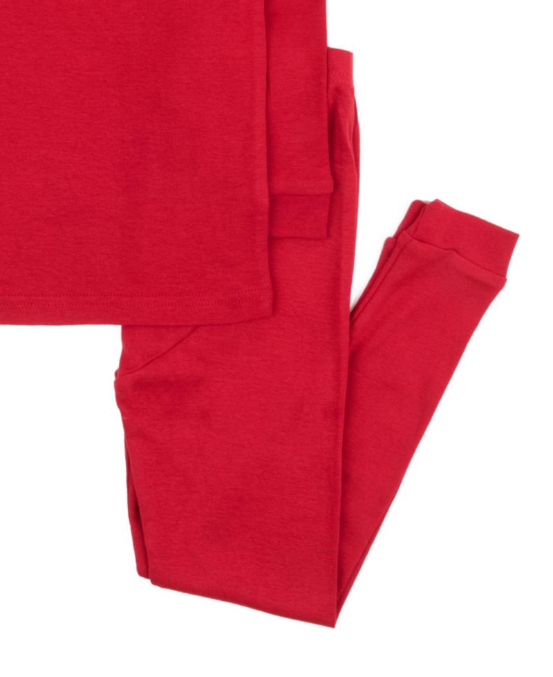 Toddler Matching Family Two Piece Cotton Long Sleeve Solid Color Pajamas 2T-5T