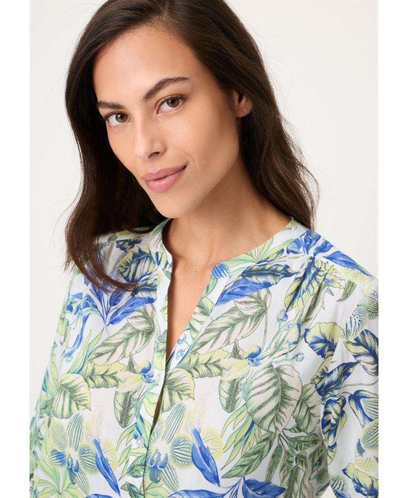 Women's Botanical Print Tunic Shirt
