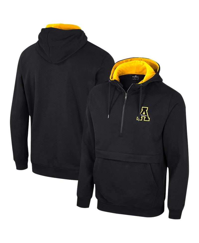 Men's Black Appalachian State Mountaineers Team Half-Zip Pullover Hoodie