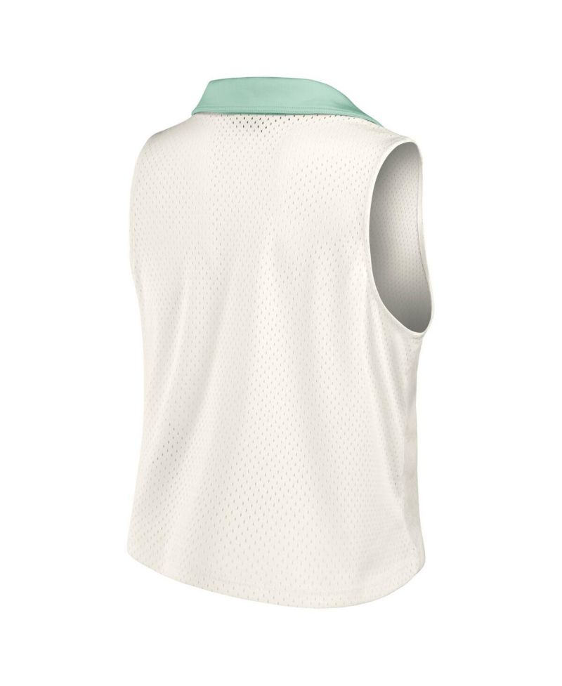 Women's Cream Dallas Cowboys Studio Wellness V-Neck Tank Top