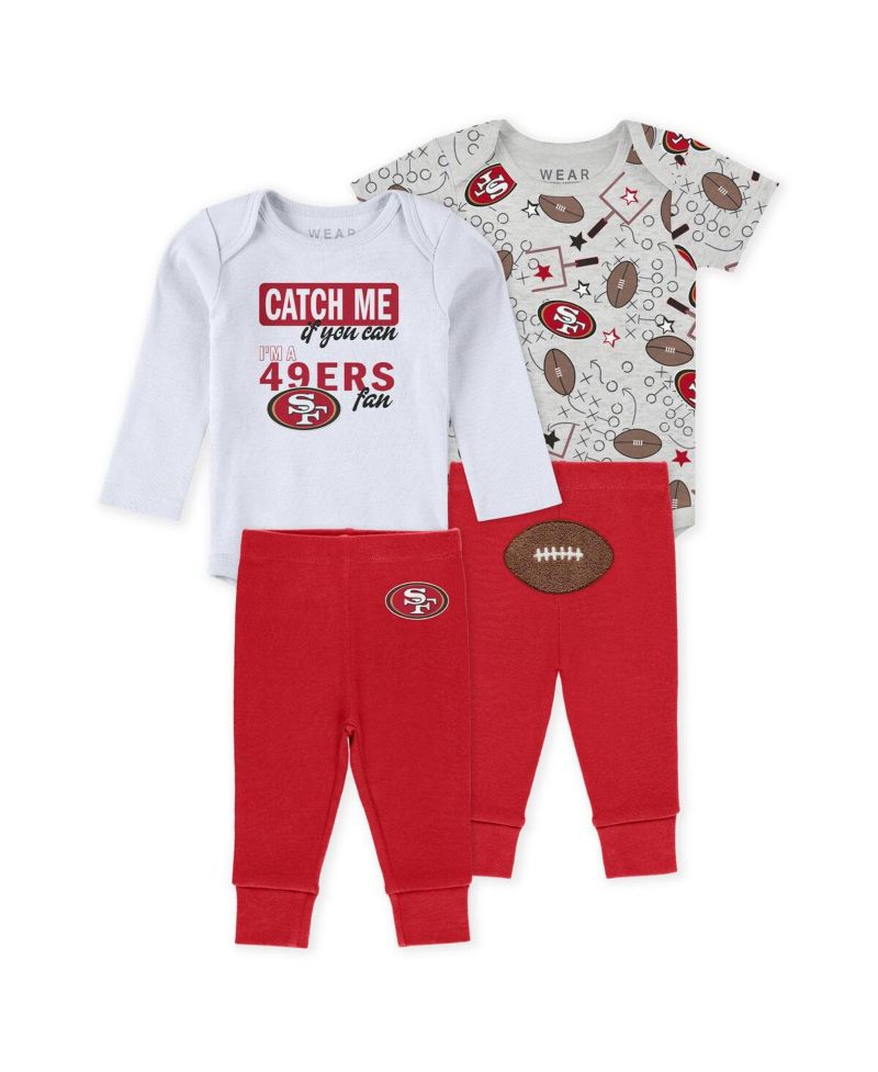 Baby Boys and Girls Newborn 3-Piece San Francisco 49ers Turn Me Around Bodysuits and Pant Set
