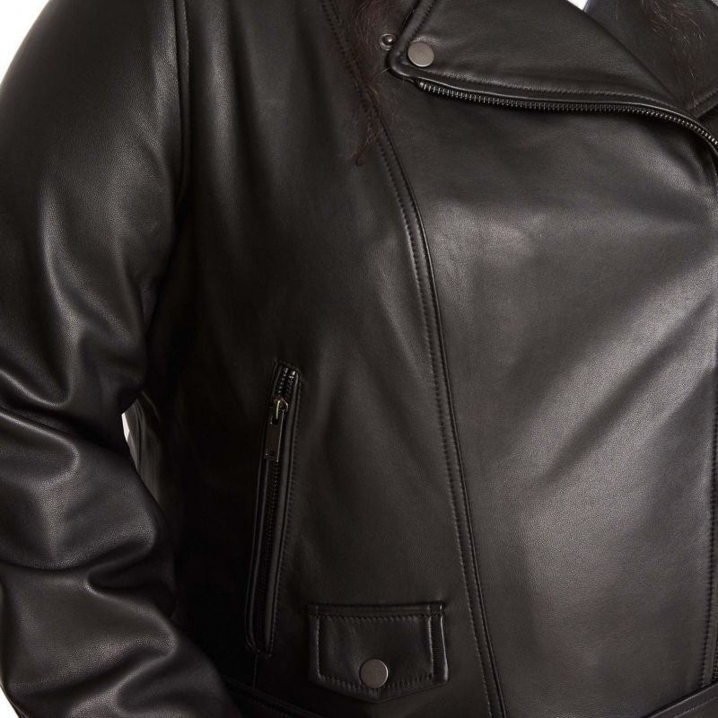 Plus Size Leeron Leather Moto Jacket