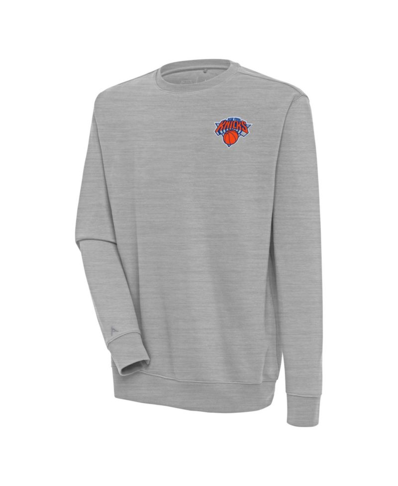 Men's Heather Gray New York Knicks Victory Pullover Sweatshirt