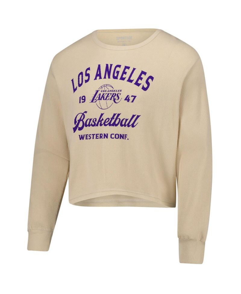Men's and Women's Cream Los Angeles Lakers High Country Collection Cullen Waffle Knit Long Sleeve T-Shirt
