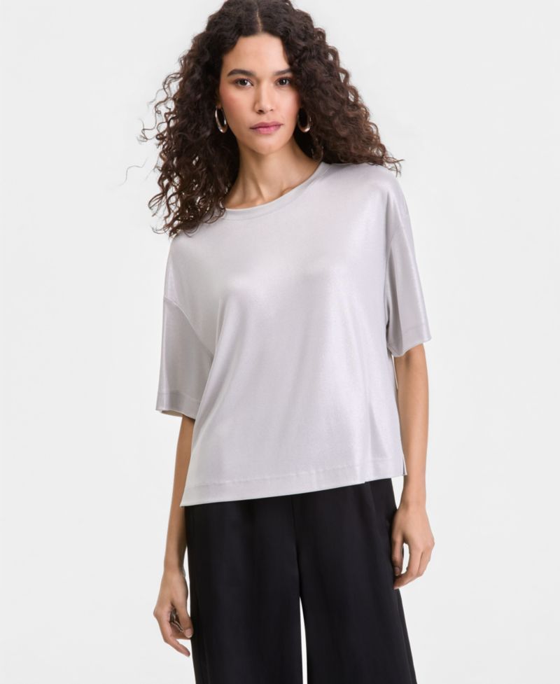 Women's Metallic Foil Crewneck T-Shirt