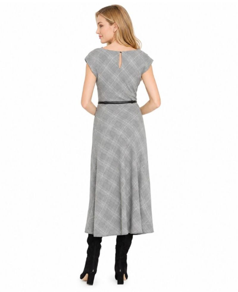 Women's Crewneck Belted Dress