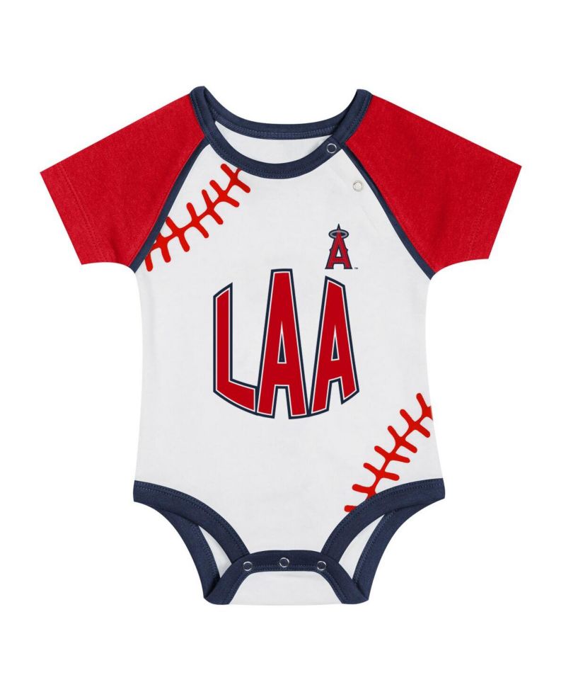 Baby Boys and Girls 2-Pieace Los Angeles Angels Tied Up Bodysuit and Bib Bootie Set