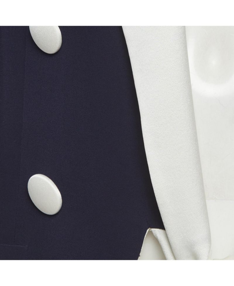 Women's Crepe And Satin Collar Tie Up Blazer