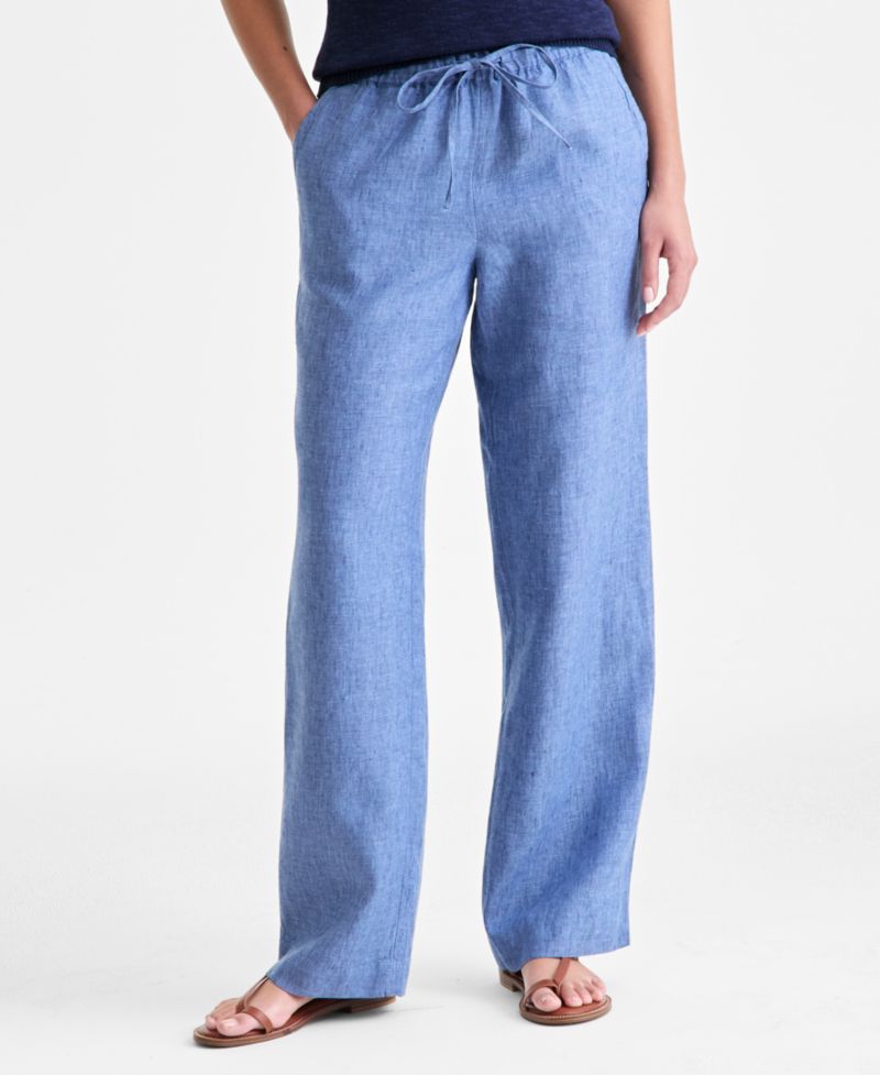 Women's 100% Linen Drawstring Pants