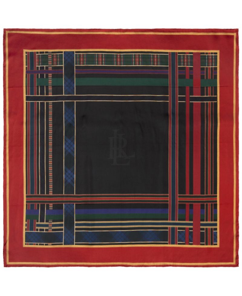 Logo Ribbon Border Square Scarf
