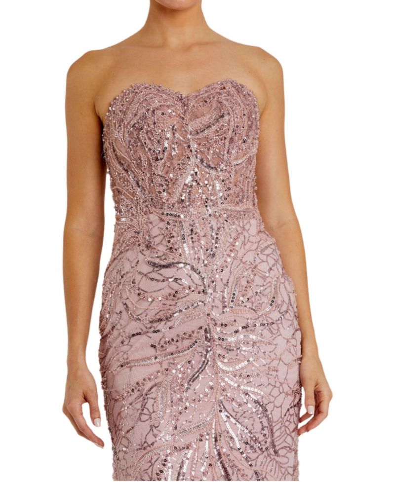 Women's Strapless Embellished Gown