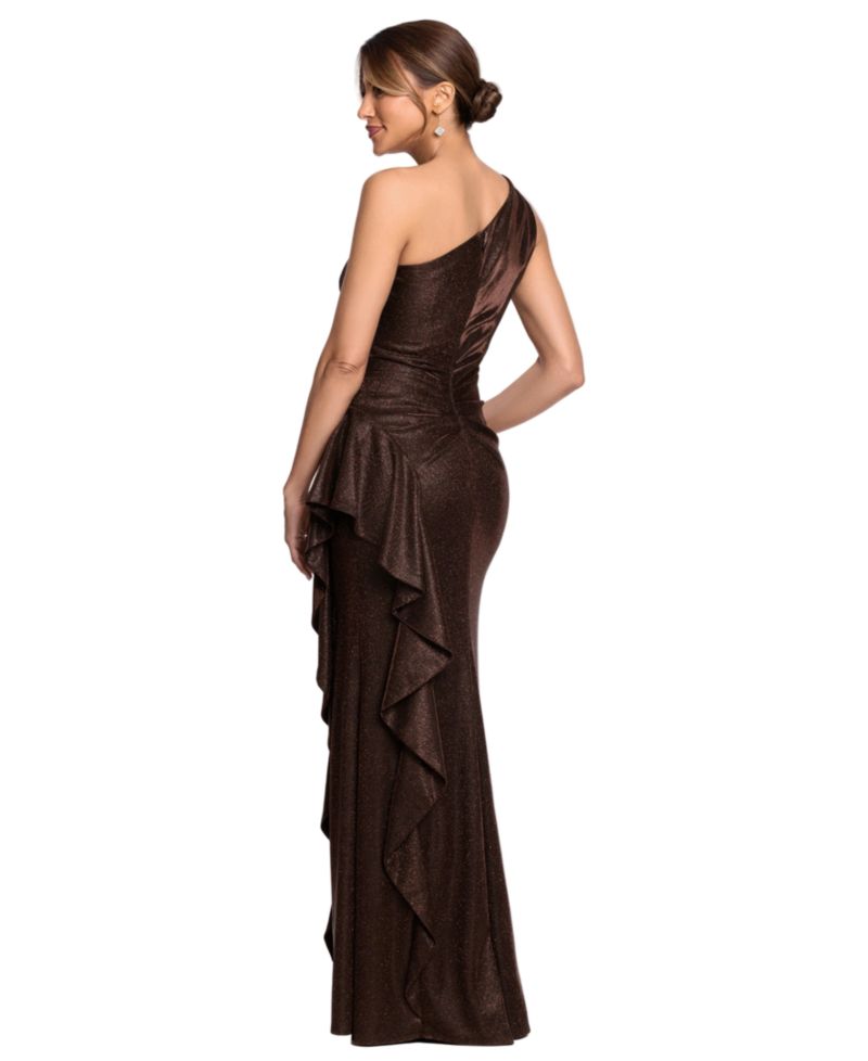 Women's One-Shoulder Glitter Long Dress