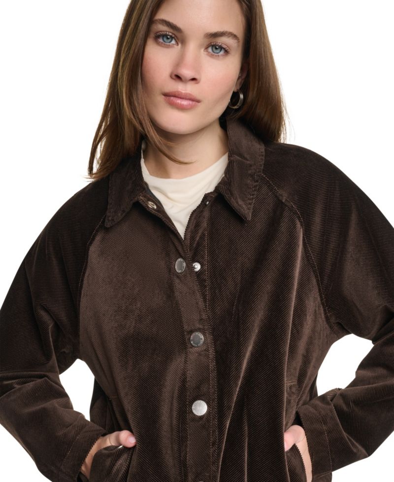 Petite Bubble-Hem Corduroy Jacket
