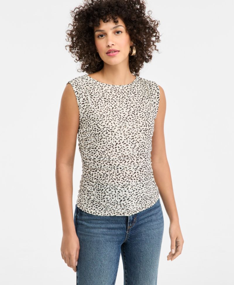 Women's Printed Mesh Sleeveless Top