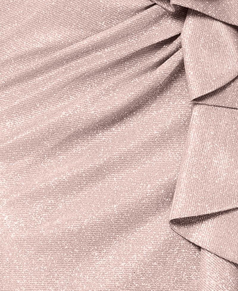 Women's Metallic Off-The-Shoulder Ruffled Gown