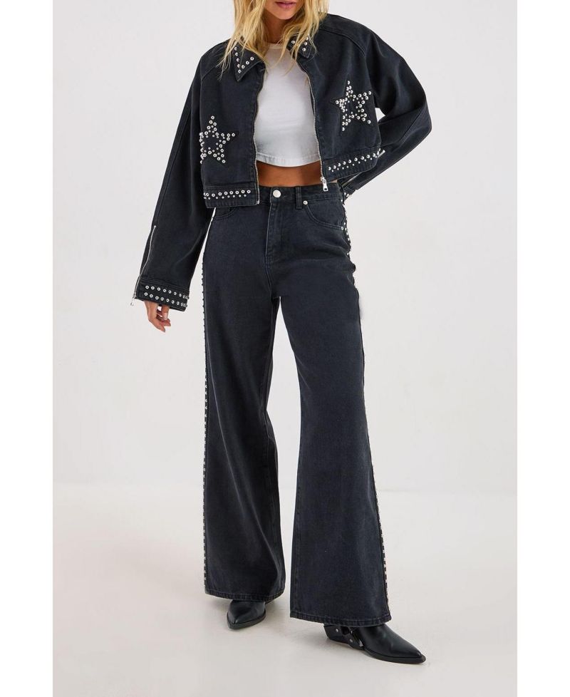 Women's Studded Denim Jacket