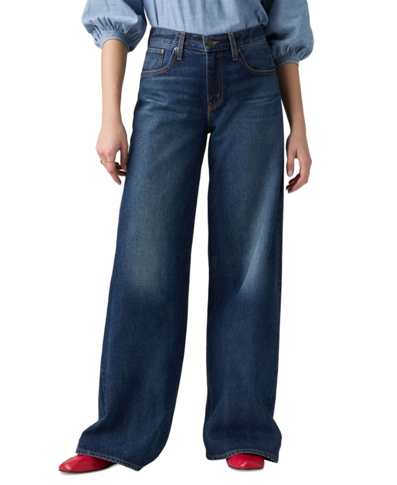 Women's Middy Mid-Rise Wide-Leg Retro Jeans