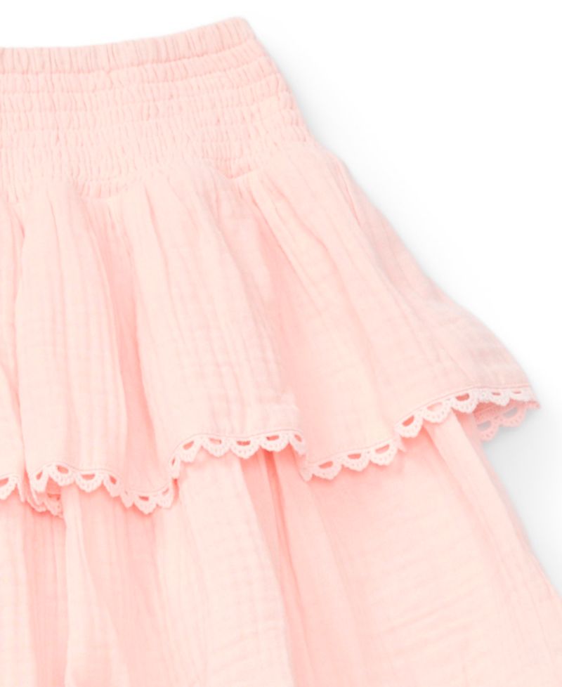 Girls' 7-16 Smocked Two-Tier Skirt