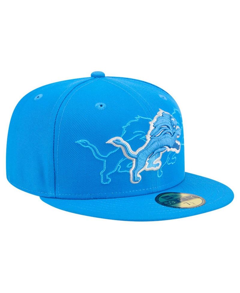 Men's Blue Detroit Lions Tri-Hit 59FIFTY Fitted Hat