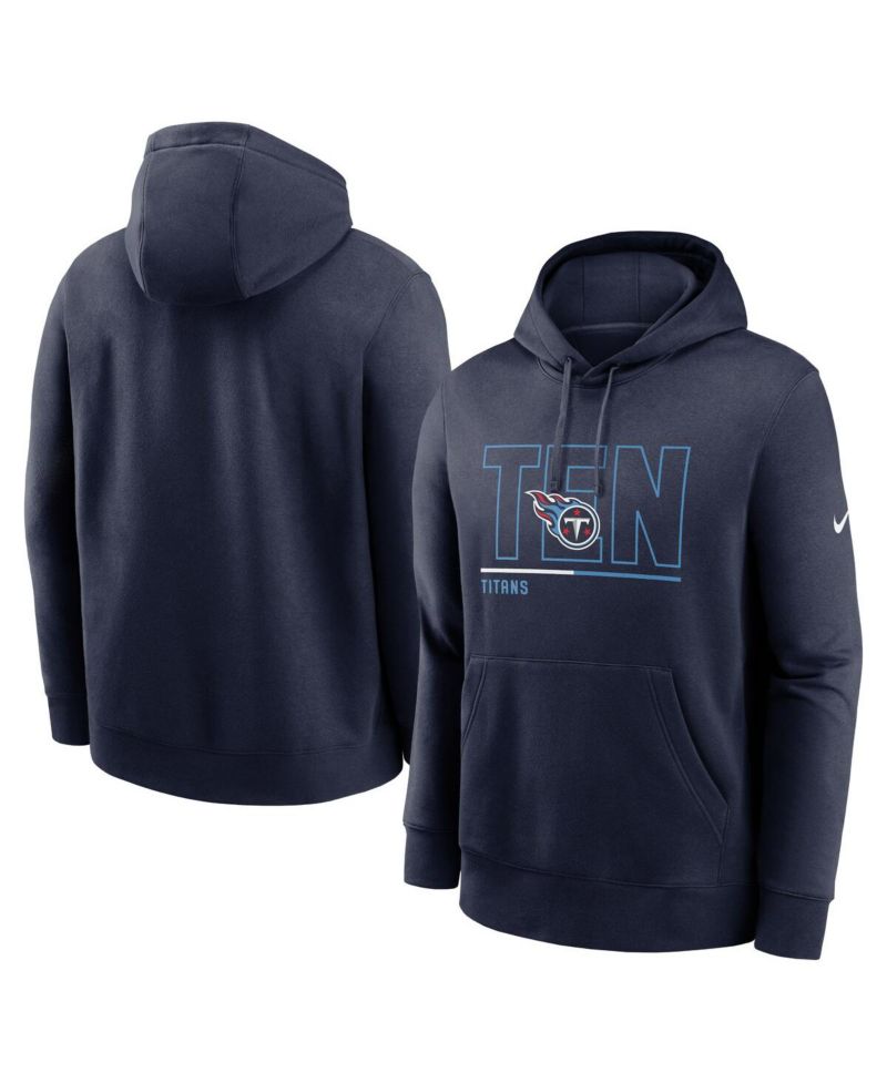 Men's Navy Tennessee Titans City Code Club Fleece Pullover Hoodie