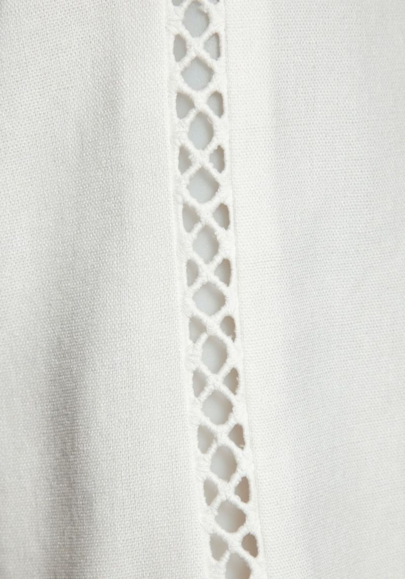 Women's Crochet Detail Linen with Pockets Blazer