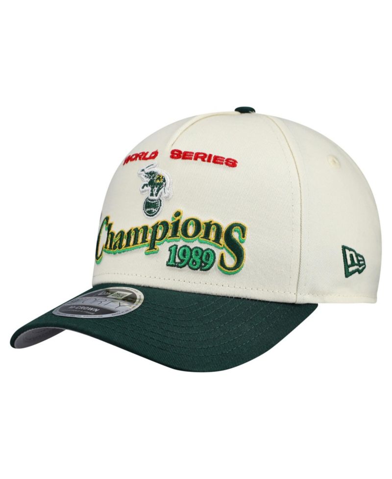 Men's Cream/Green Oakland Athletics World Series 9FORTY M-Crown A-Frame Adjustable Hat