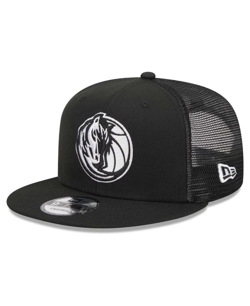 Men's Black Dallas Mavericks Evergreen 9FIFTY Trucker Snapback Hat