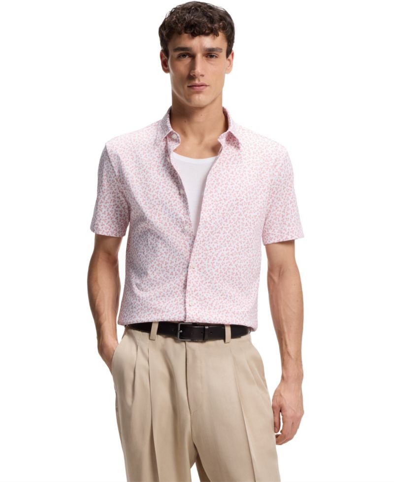 Men's Printed Cotton-Blend Jersey Slim-Fit Shirt