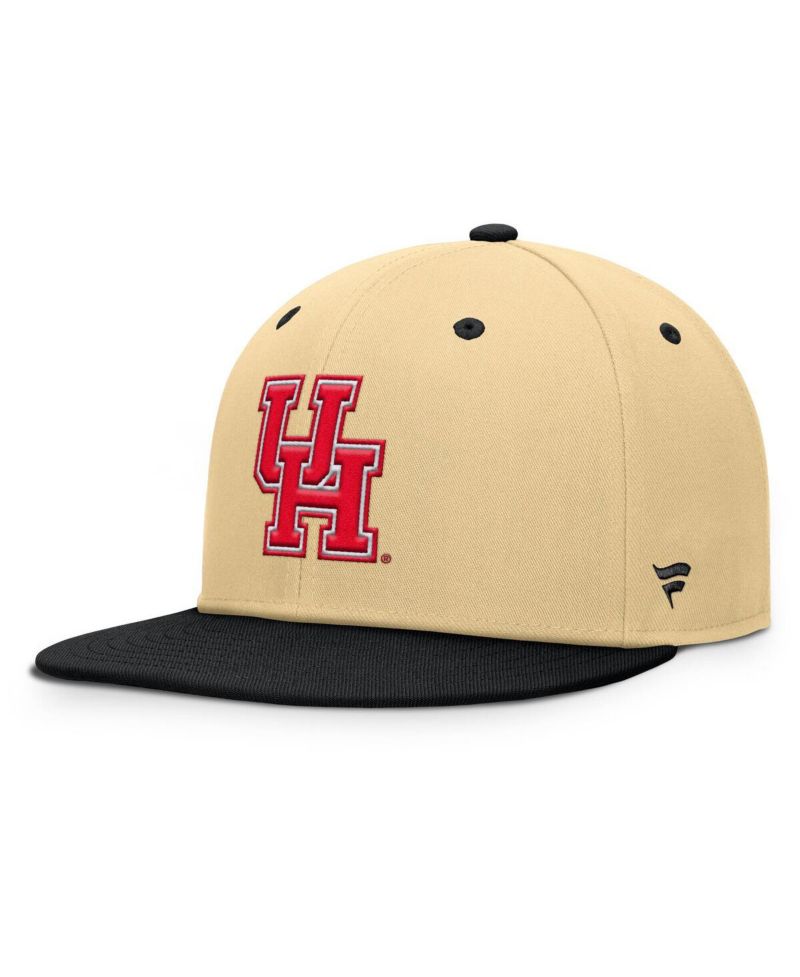 Men's Gold/Black Houston Cougars Balance Fitted Hat