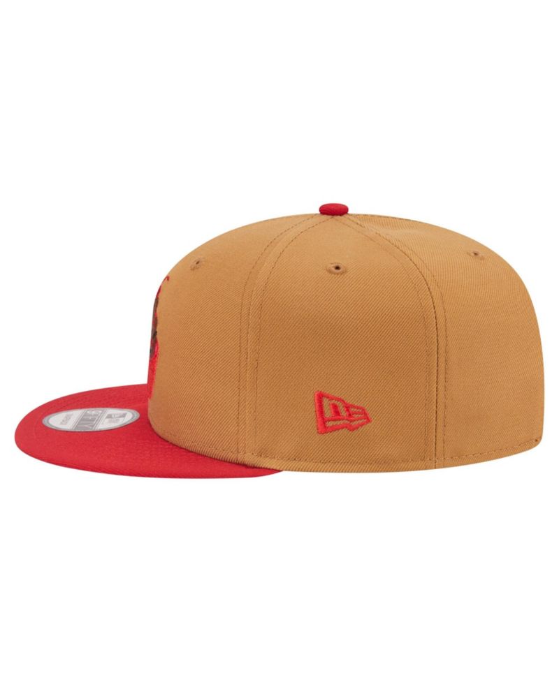 Men's Khaki/Red Cincinnati Reds Ice Cream 9FIFTY Snapback Hat