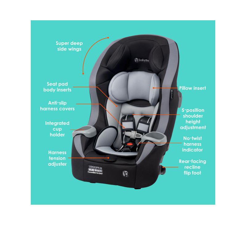 Trooper SLIM 3-in-1 Convertible Car Seat with Side Impact Protection