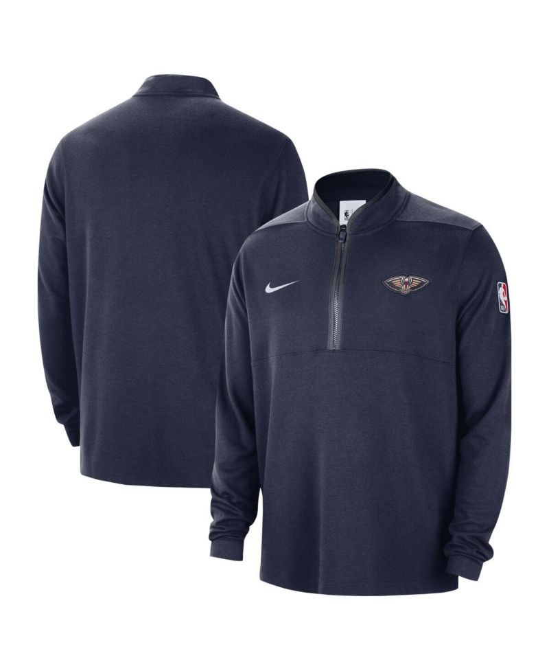 Men's Navy New Orleans Pelicans 2024/25 Courtside Performance Half-Zip Top