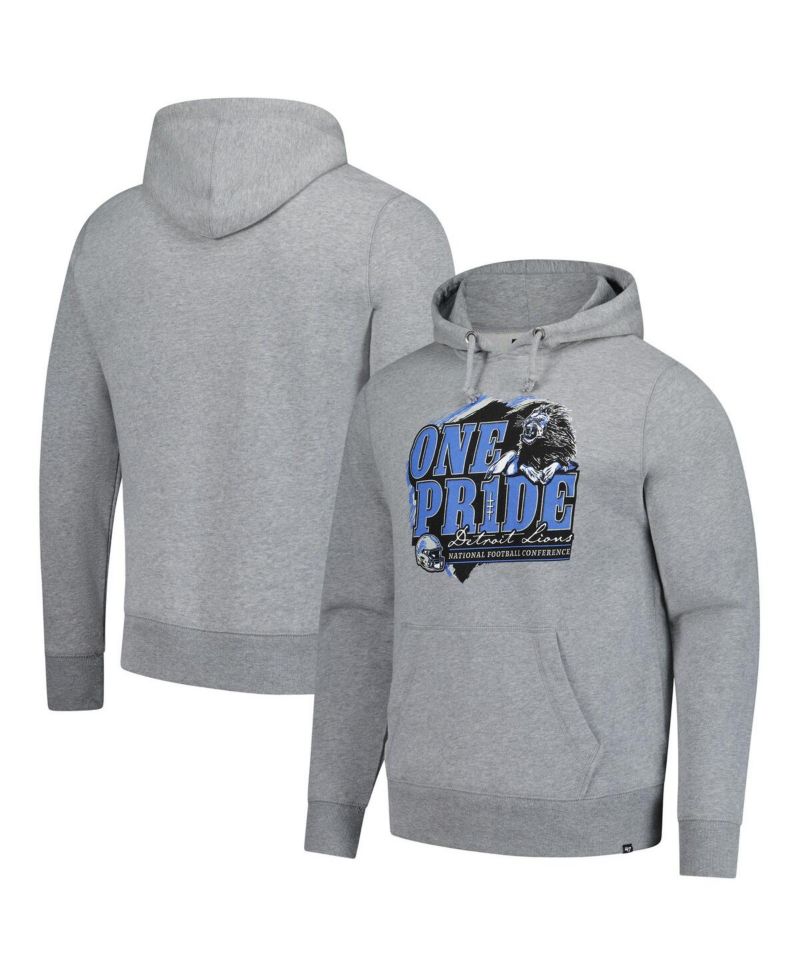 Men's Gray Detroit Lions Regional Headline Pullover Hoodie
