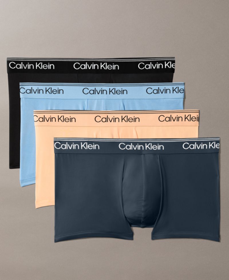 Men's Microfiber Stretch Low Rise Trunks Underwear, 4-Pack