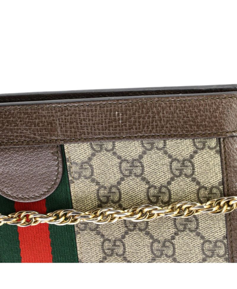 Small Ophidia Chain Shoulder Bag GG Coated Canvas