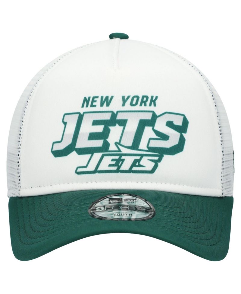 Big Boys and Girls White/Green New York Jets Streak 9FORTY A-Frame Adjustable Hat