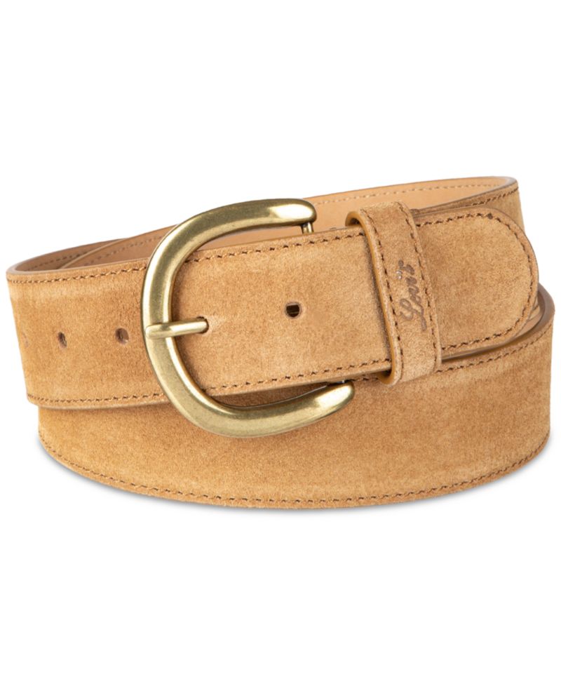 Women's Leather and Suede Stitched Edge Casual Belt