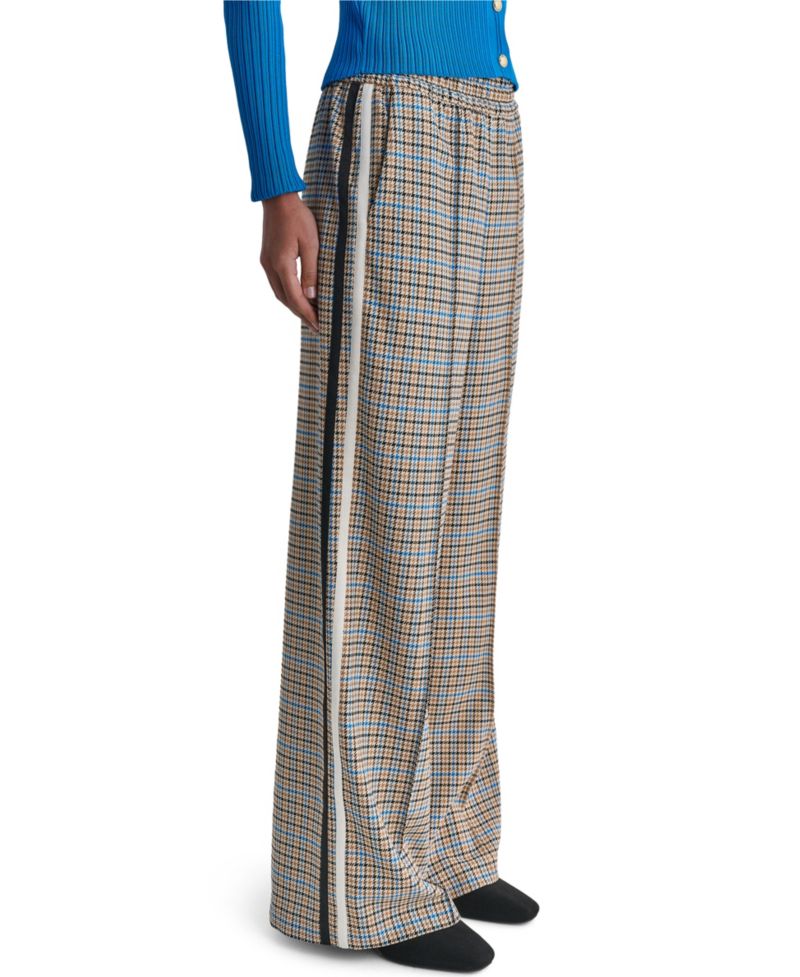 Women's Plaid Wide-Leg Pull-On Pants