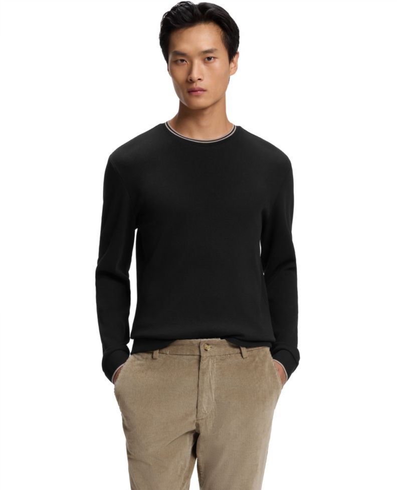 Men's H-TALLEY 10 Long-Sleeve Waffle-Knit Crewneck T-Shirt