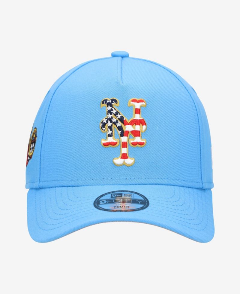 Big Boys and Girls Light Blue New York Mets Celebrate America's 250th 9FORTY A-Frame Adjustable Hat