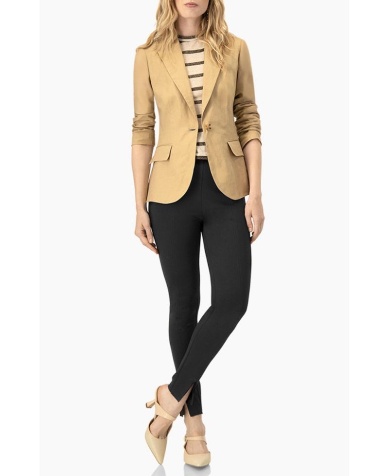 Women's Single-Button Tailored Linen Blazer