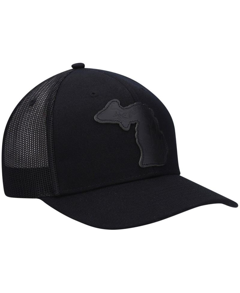 Men's Michigan Blackout State Patch Trucker Snapback Hat