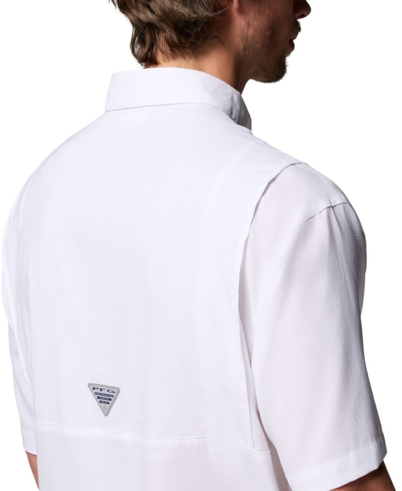 Men's White Georgia Bulldogs Tamiami Omni-Shade Button-Down Shirt