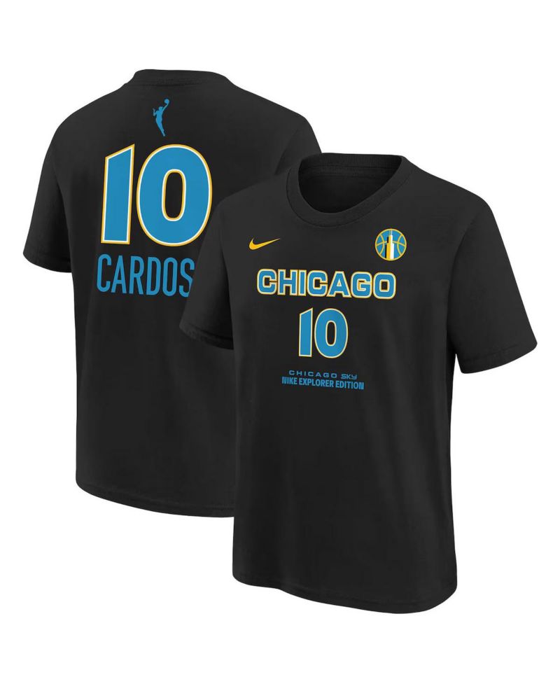 Nike Big Boys and Girls Kamilla Cardoso Black Chicago Sky 2024 WNBA Draft Name & Number T-Shirt