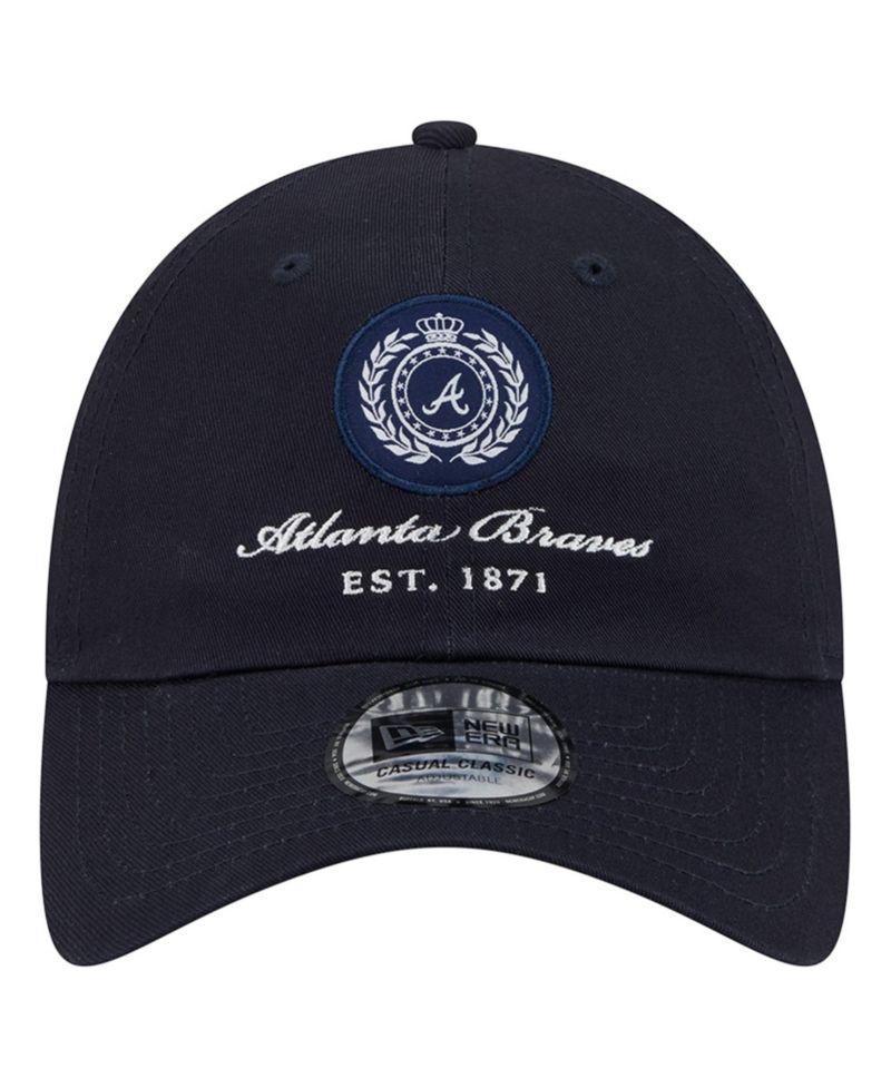 Women's Navy Atlanta Braves Script Patch Casual Classic Adjustable Hat
