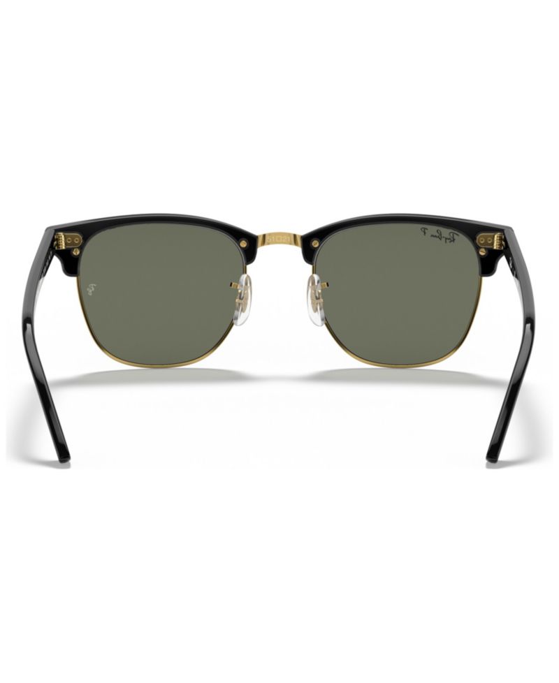 Unisex Polarized Low Bridge Fit Sunglasses, RB3016F CLUBMASTER CLASSIC 55