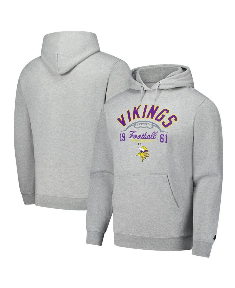 Men's Heather Gray Minnesota Vikings Pullover Hoodie