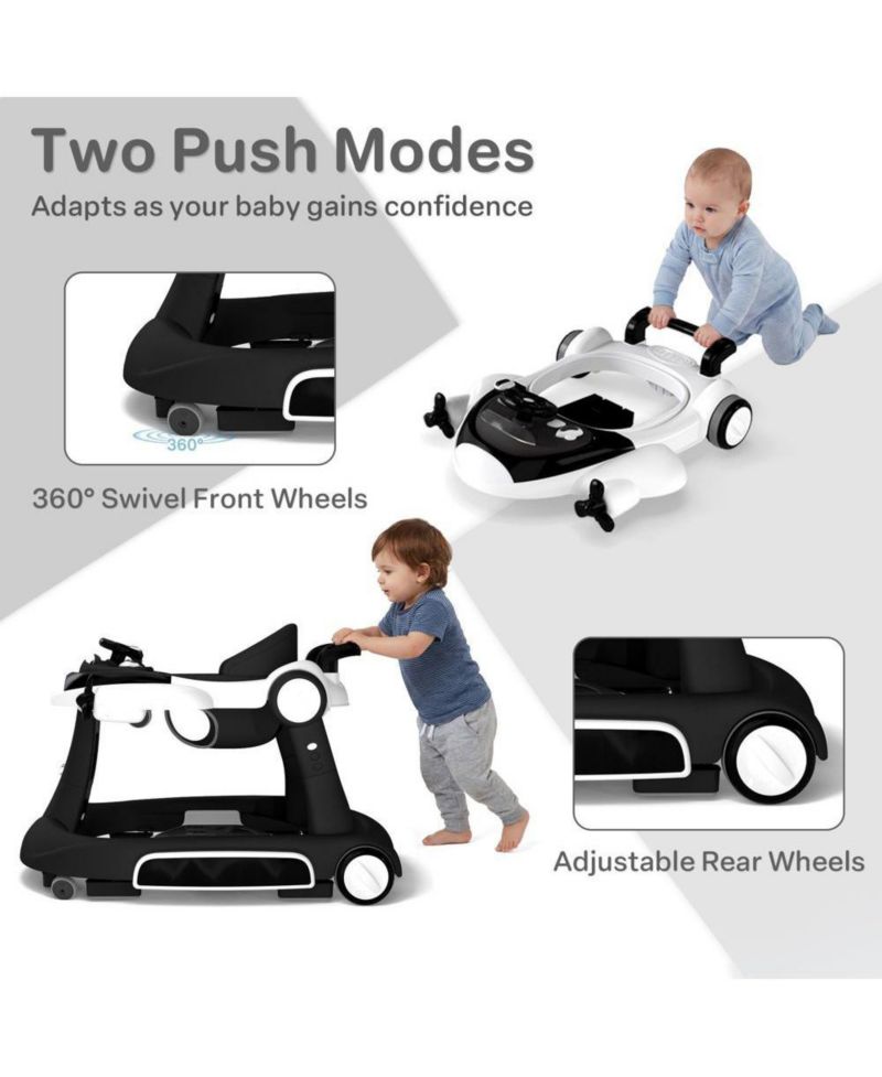 Convertible Baby Activity Walker with Adjustable Height, Foldable Design and Interactive Play Features