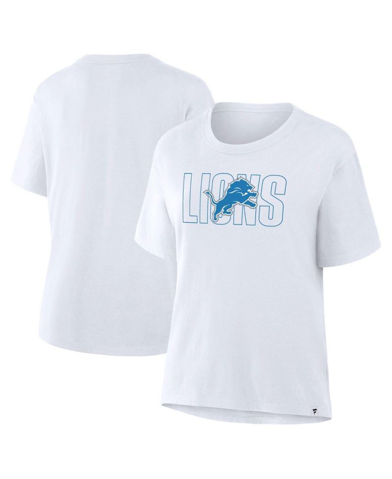 Women's Ash Detroit Lions Line Em Up T-Shirt